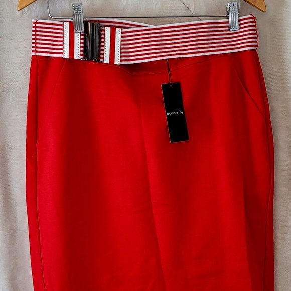 NWT Cherry red Comma soft jersey skirt - Picture 1 of 4